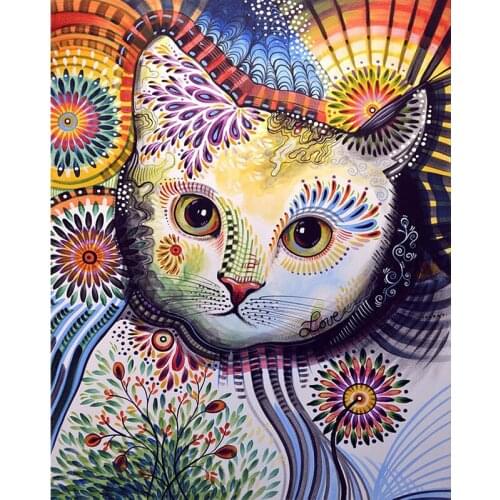 YNX new 5D diamond painting round diamond pet cross stitch square diamond DIY abstract color cat diamond painting