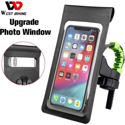 WEST BIKING Waterproof Bicycle Bag Mobile Phone Bag Cycling 6.0 Inch Touch Screen Motorcycle MTB Bike Mount for iPhone Samsung