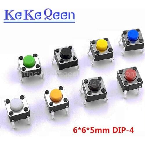 160pcs/lot 6*6*5mm Colorful Light Touch Button Micro Switch DIP ON/OFF For Arduino Maker Induction Cooker 8 colors