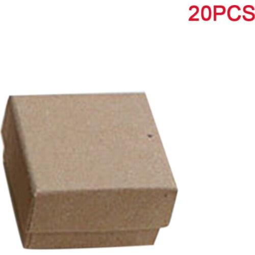 20pcs Exquisite Case Paper Holder Storage Small Package With Lids Necklace Ring Vintage Gifts Display Jewelry Box Brown