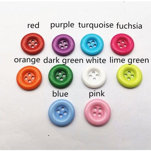 200pcs 4 Holes 18mm Resin Round Buttons Sewing Button Embellishments For Scrapbooking Cardmaking