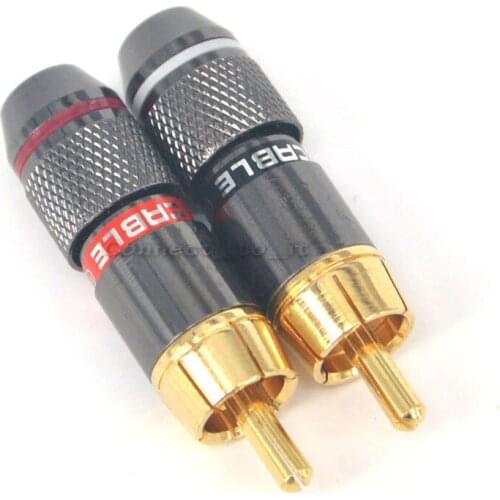 6 pieces/lot) Gold-Plated RCA 6mm HI-FI Cable Plug connector