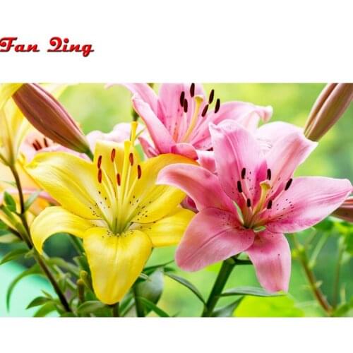 Diy Diamond Embroidery Full Display Flowers Picture Of Rhinestones Diamond Painting Lily Flowers Mosaic Rhinestone Picture Kits