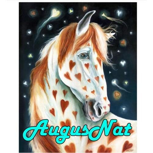 Animals diamond painting horse daimont embroidery full round love heart sequin puzzle pictures diamant mosaic sticker large size