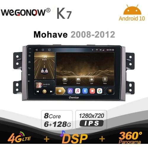 Ownice K7 6G+128G Car Radio for Kia Mohave 2008 - 2012 android 10.0 BT 5.0 support Interior Atmosphere Lamp 360 4G LTE 1280*720