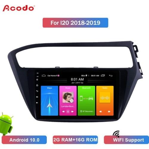 ACODO 2G RAM+16G ROM Android 10.0 Car Radio Multimedia Player For Hyundai I20 2018-2019 Navigation GPS 2 din