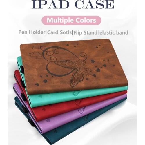 For Apple iPad 9.7 5 6 8 9 Air Mini 1 2 3 4 5 iPad 10.2 10.5 Pro 11 12.9 2018 2019 2020 2021 Cover PU Case with Pen Holder