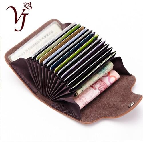 Unisex Split Leather Business Card Holders Wallets mini Hasp organ Lady coin purses Bank/ID/Credit Card Case porte carte