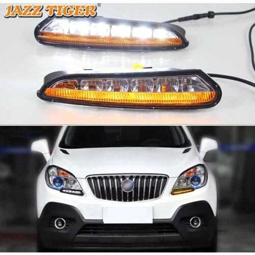 12V Daytime running lights For Opel Mokka 2012 2013 2014 2015 Drl with turn signals LED For cars auto Fog lights headlights