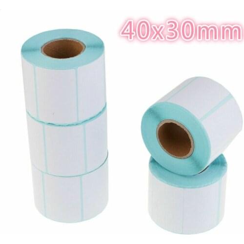 Adhesive Thermal Label Sticker Paper 40x30mm Supermarket Price Blank Barcode Label Direct Print Waterproof Print Supplies