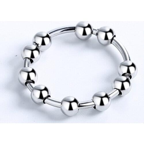 Anxiety Rings With Beads Fidget Rings for Anxiety for Women Fidget Spinner Rings Worry Anxiety Beads Rings for Men