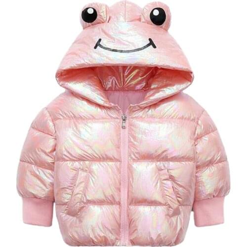 Cute 2-6Y Winter children jacket Baby Girl Down jacket Kids Boys Fashion Shiny Coats Outerwear Hooded Winter Infant Girl Clothes