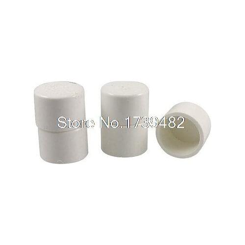 32mm White PVC Hose Tube End Fitting Adapter Caps 5 Pcs