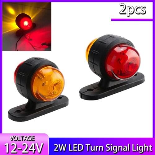 Mayitr 4pcs 12V/24V 2 LED Universal Turn Signal Light Super High Brightness Truck Side Lamp Tail Lamps For Trucks Trailers