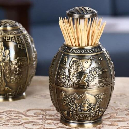 Metal Toothpick Box Home Creative Press Type Toothpick Holder Automatically Toothpick Box