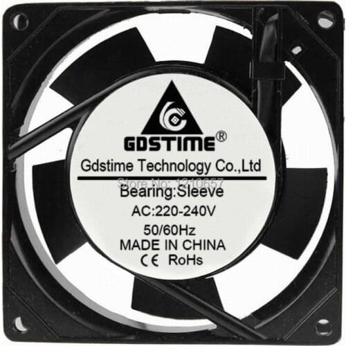 1Piece AC 220V 240V 9CM 90MM 92x25mm Metal Strong wind Industrial Cooler Fan