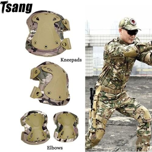2pcs Knee Pads And 2pcs Elbow Pads Set Outdoor Sport Working Hunting Knee Protector Safety Gear Army Tactical KneePad Elbow Pads