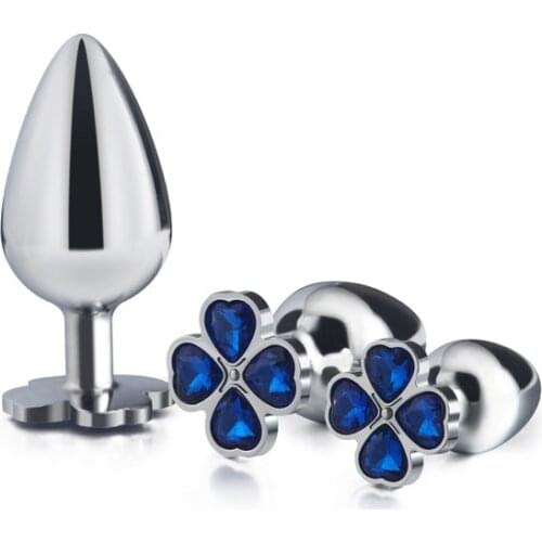 New small size four leaf clover Metal Anal butt plug 12 jewelry color beads kegel ball silicone eggs Sex toy for men women
