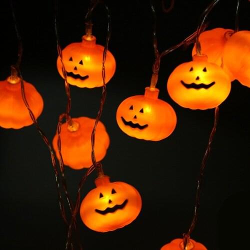 20 led Battery Box Pumpkin Lighting Chain Halloween Decorative Lighting Chain Terrorist Party Home Dress up
