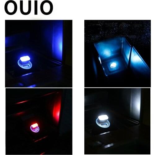 OUIO 1x Car Styling USB Atmosphere LED Lamp For Fiat 500 Kia Rio K2 Ceed Sorento Skoda Octavia A5 A7 2 Rapid Fabia Accessories