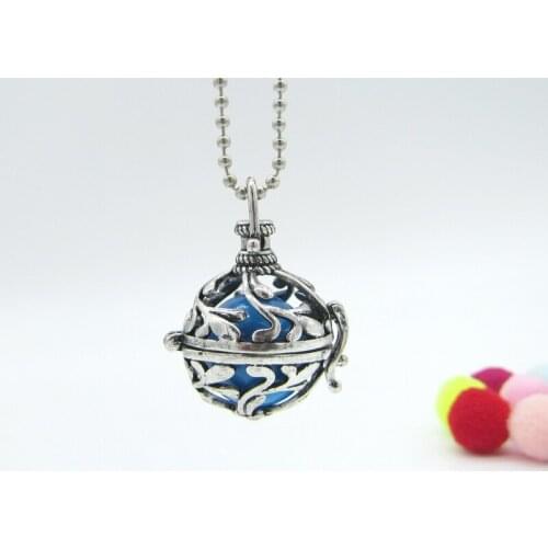 80cm Nice leaf hollowed locket ball musical pregnancy belly ball necklace with 1pc belly ball