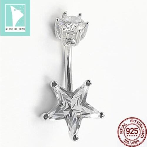 925 silver crystal seastar belly navel piercing ombligo body bar jewelry piercing for women punk sexy