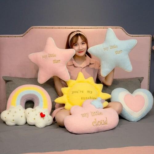 Hot New Lovely Plush Sun Pillows Sleeping cloud heart Cushion home Decor Soft Plush Birthday Gift for Kids Christmas Present Toy