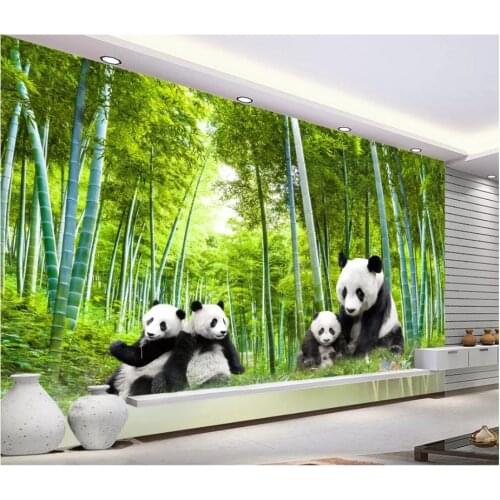 Custom photo wallpaper 3d wall murals wallpaper Giant panda bamboo forest landscape mural background wall papers home decor
