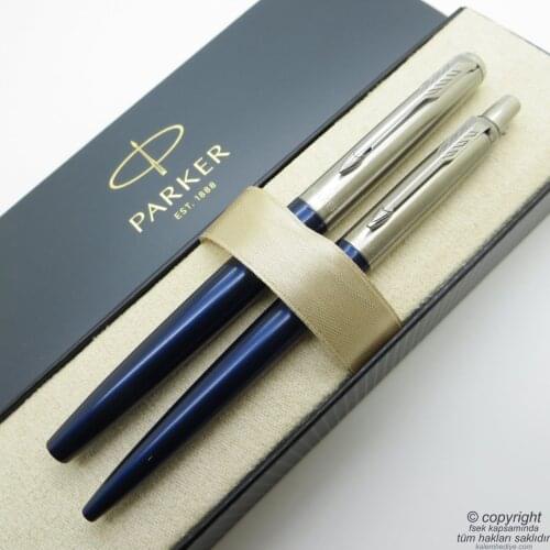 Parker Jotter Blue CT Fountain Pen + Ballpoint Pen Set | Parker Pen | İsme Special Pen | Gift Pen