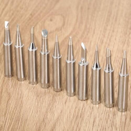 10pc Silver 900M-T Soldering Iron Tips Pure Copper 900M-T Soldering Iron Tip Lead-free Solder Tips Welding Head Soldering Tools