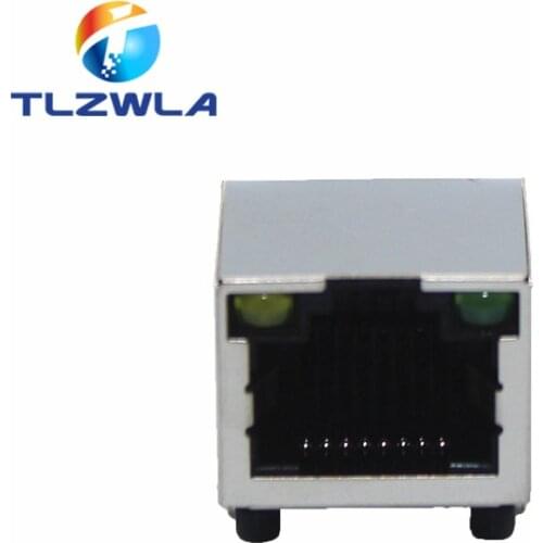 1Pcs RJ45 Network Ethernet FEMALE SOCKET with light RIGHT ANGLE 56 8P8C female jack connector