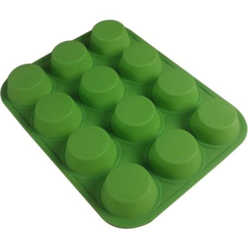 Silicone Bakeware Mold 12 Lattices Jelly Pudding Cupcake Mold Muffin Silicone Cake Molds E046