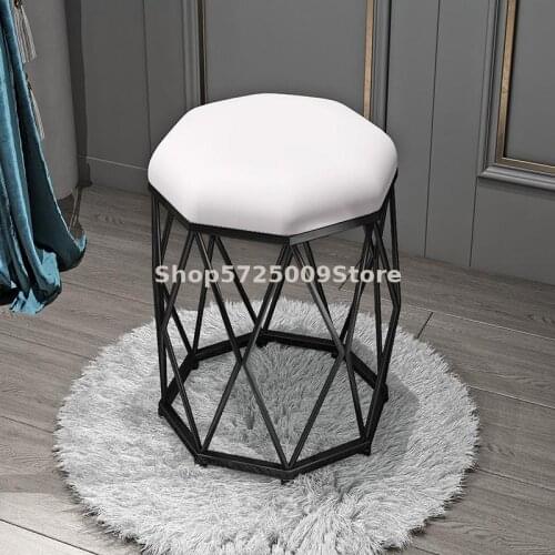 Nordic ins wind chair modern minimalist household dressing stool for shoes black makeup stool golden light luxury nail chair