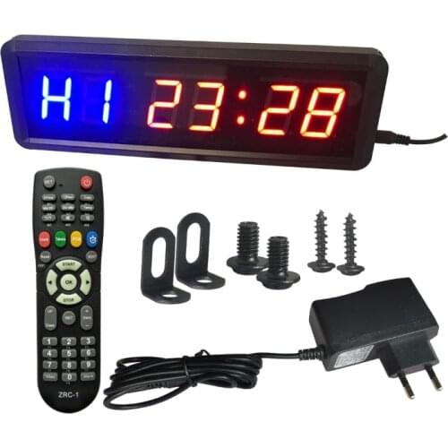 Gym Timer Stopwatch with Remote for Gym Fitness Training Ideal Interval Timer Clock ，with Wall Mount Brackets