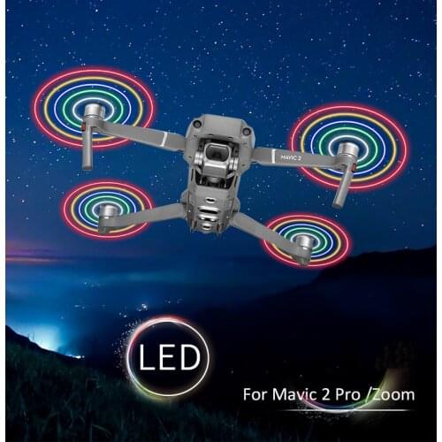 1 or 2 pair of LED Propellers Rechargeable Colorful LED Flash Propeller Blades Quadcopter Parts for DJI MAVIC 2 PRO/zoom