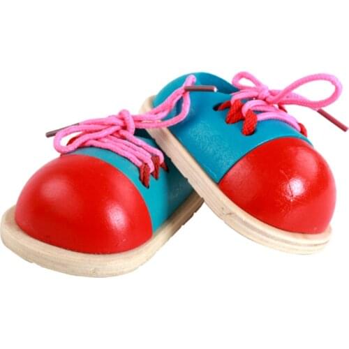 1Piece Kids DIY Eva Clock Learning Education Fashion Toddler Lacing Shoes Montessori Kids Wooden Toys Children Toys