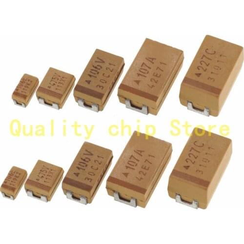 10PCS A B C D E Type Tantalum Capacitor 6V 6.3V 10V 16V 25V 35V 50V 1UF 2.2UF 4.7UF 10UF 22UF 33UF 47UF 100UF 220UF 470UF