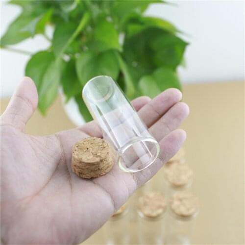 12 pieces 30*80mm 40ml Glass Bottle Stopper Spicy Storage Container Mini Glass Jars Vial Bottle Cork DIY Craft