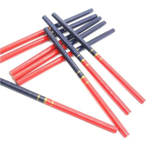 2020 New 10Pcs/Set Blue And Red Wire Round Carpenters Pencils For Woodworking Core