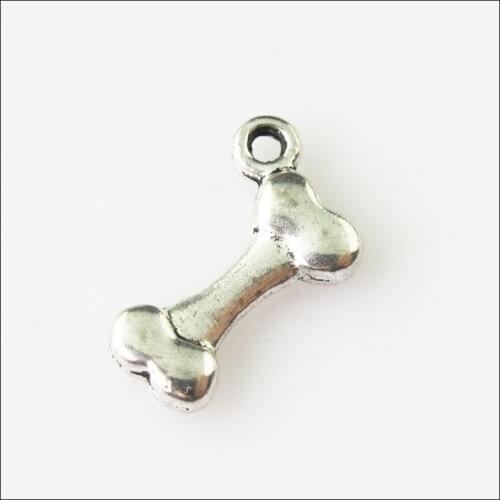 New 30Pcs Tibetan Silver Color Tiny Smooth Bone Charms Pendants 10.5x16.5mm