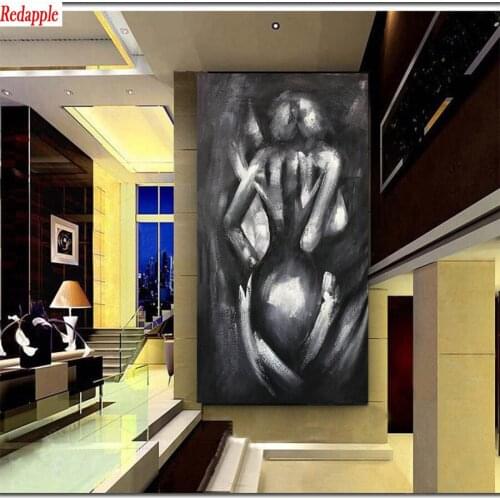 5D DIY Diamond Painting Abstract black and white body art Full Square Round Drill Embroidery Cross Stitch Home Decor mosaic