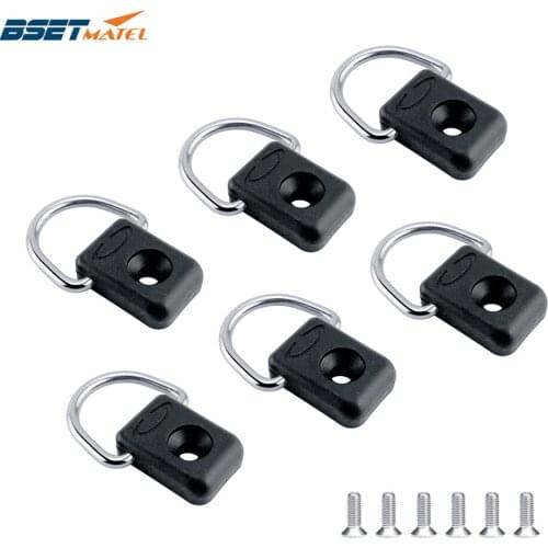 6PCS Kayak D Rings Fitting Outfitting Fishing Rigging Bungee Kit Accessory Boat Canoe Rowing Deck Loop Mounting Tie Down Kit