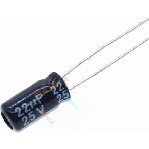 20pcs/lot 25V 22UF Aluminum Electrolytic Capacitor Size 4*7 22UF25V 20