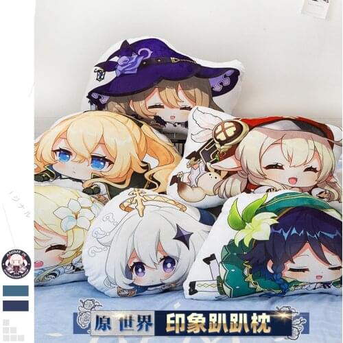 Anime Genshin Impact Paimon Diona Klee Amber Keqing Klee Tartaglia Plush Dolls Throw Pillow Stuffed Cushion Toy Xmas Gift