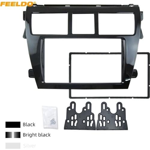 FEELDO Car Audio Stereo 2Din Fascia Frame Plate Adapter For Toyota Vios 2008 CD/DVD Dash Panel Frame Trim Kit #FD4033