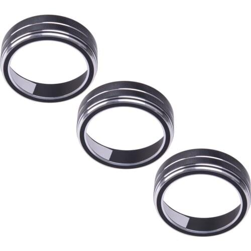 3Pcs Car Black Console AC Air Conditioner Adjust Switch Knob Cover Trim Decoration Fit for VW Atlas Cross Sport 2020 2021