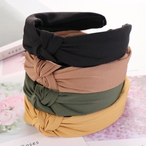 Bow Bowknot Headband Women Girls Twist Hairband Headwear Hair Band Women Girls Pure Color Headwear Korean Non-slip Dropshipping