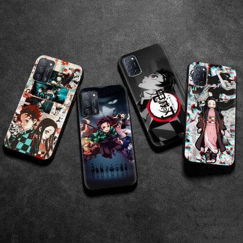 Demon Slayer Kimetsu No Yaiba Cover for Oppo A53 A52 A9 2020 Find X2 Lite Reno 3 4 Pro Ace F11 A94 A74 5G Cell Phone Case Coque
