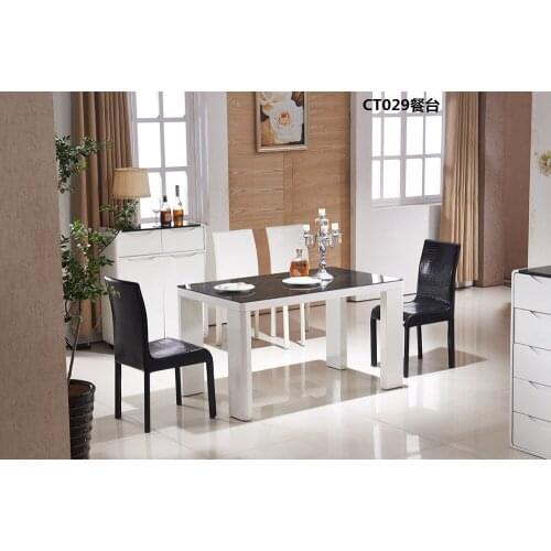 CT029 Tempered glass surface MDF baked varnish dining room furniture 1350x800x750mm dining table