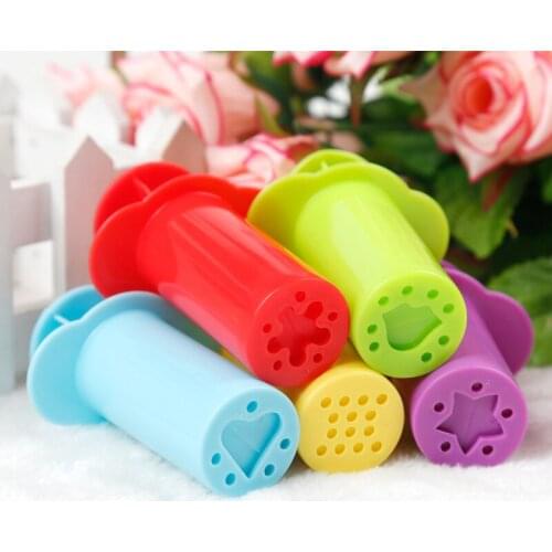 Kids educational toy baby DIY handwork toy plasticine mold slime syringe to make sculpting flower noodles 6pcs/set colorful set